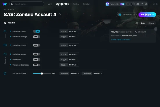 SAS: Zombie Assault 4 cheats screenshot