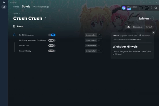 Crush Crush Cheats Screenshot