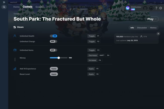 South Park: The Fractured But Whole cheats screenshot