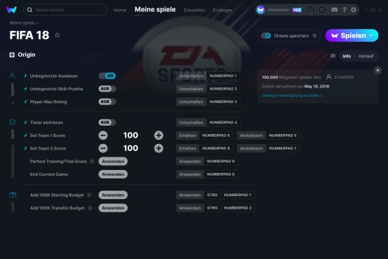 FIFA 18 Cheats Screenshot
