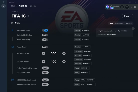 FIFA 18 cheats screenshot