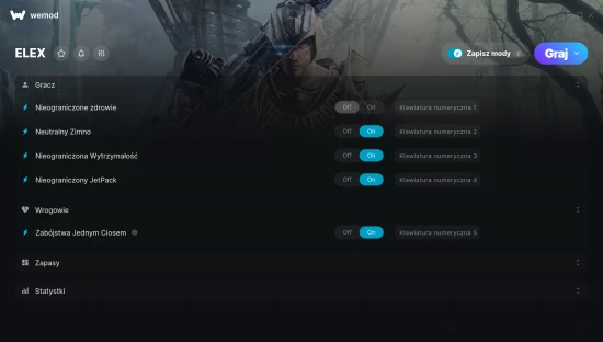 Cheaty do ELEX – zrzut ekranu