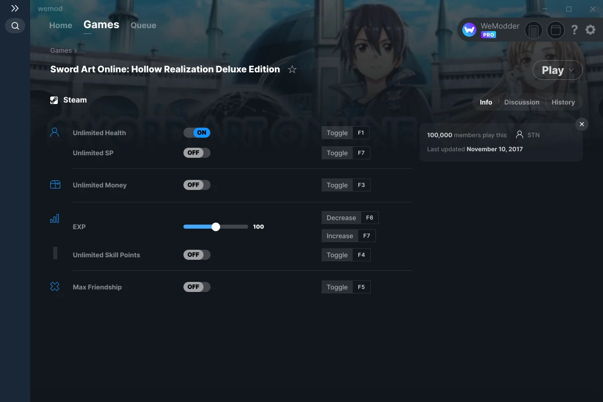 Sword Art Online Hollow Realization Deluxe Edition Cheats And Trainers For Pc Wemod