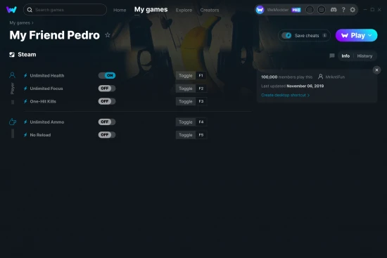 My Friend Pedro cheats screenshot