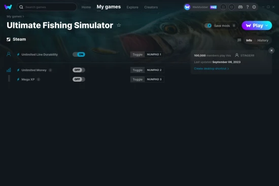 Ultimate Fishing Simulator cheats screenshot