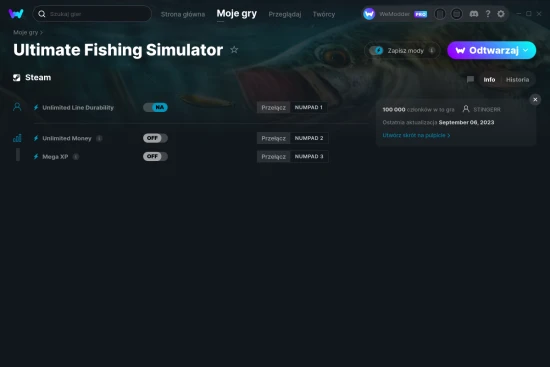 cheaty Ultimate Fishing Simulator zrzut ekranu