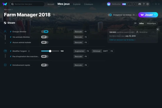 Capture d'écran de triches de Farm Manager 2018