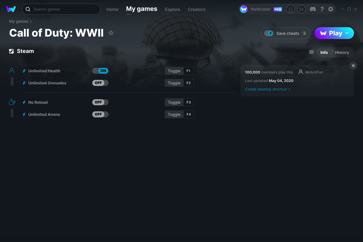 Call of Duty: WWII Cheats and Trainer for Steam - Trainers - WeMod