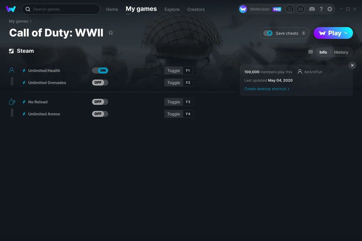 Call of Duty: WWII Cheats & Trainers for PC