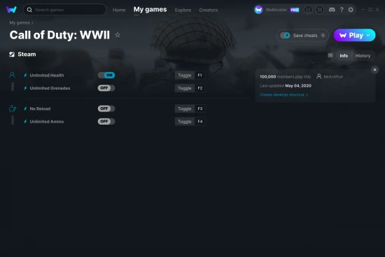 Call of Duty: WWII cheats screenshot