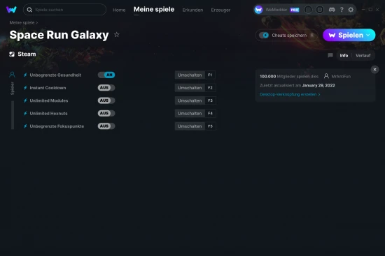 Space Run Galaxy Cheats Screenshot