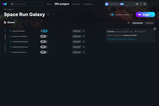 captura de pantalla de las trampas de Space Run Galaxy