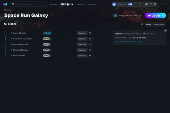 Capture d'écran de triches de Space Run Galaxy