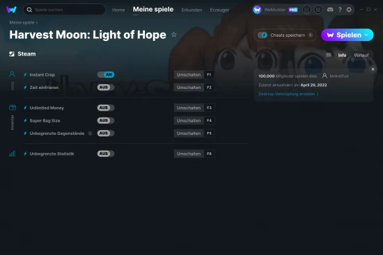 Harvest Moon: Light of Hope Cheats Screenshot
