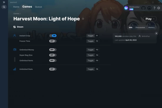 Harvest Moon: Light of Hope cheats screenshot