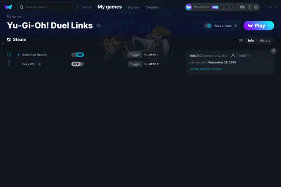 Yu-Gi-Oh! Duel Links cheats screenshot