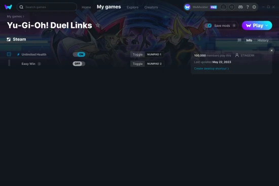 Yu-Gi-Oh! Duel Links cheats screenshot