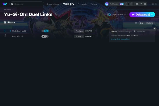 cheaty Yu-Gi-Oh! Duel Links zrzut ekranu
