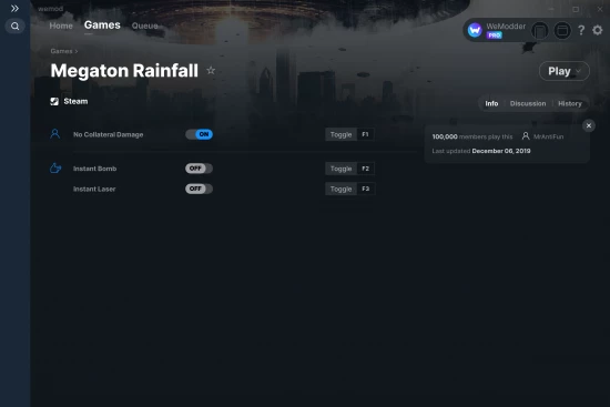 Megaton Rainfall cheats screenshot