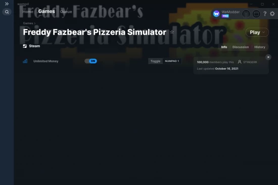 Freddy Fazbear's Pizzeria Simulator cheats screenshot