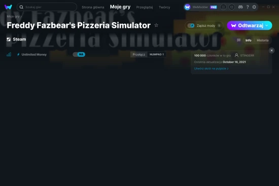 cheaty Freddy Fazbear's Pizzeria Simulator zrzut ekranu