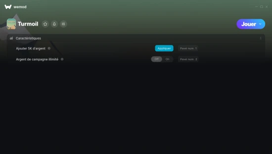Capture d’écran des cheats pour Turmoil