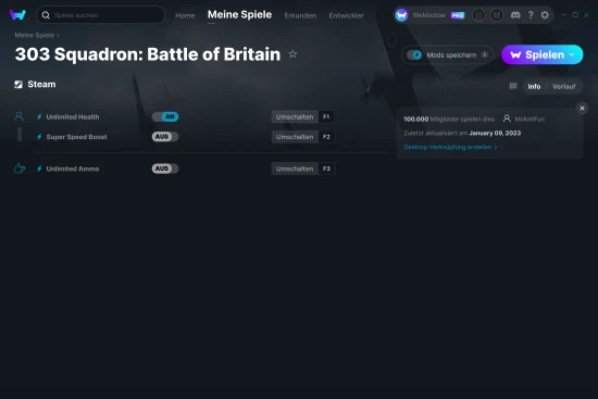 303 Squadron: Battle of Britain Cheats Screenshot