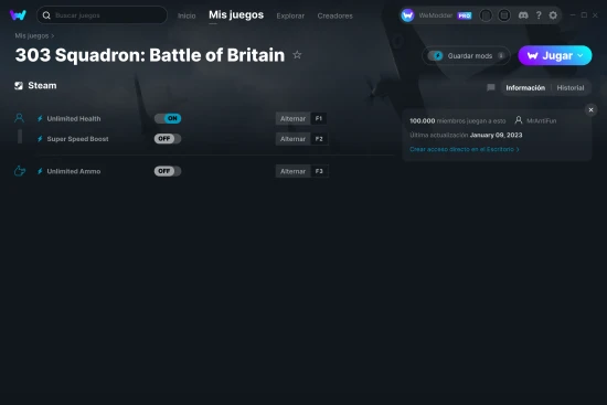 captura de pantalla de las trampas de 303 Squadron: Battle of Britain
