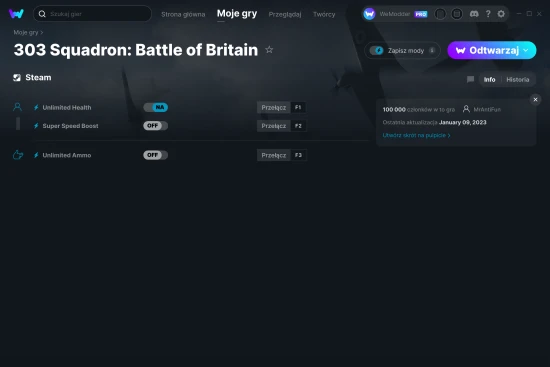 cheaty 303 Squadron: Battle of Britain zrzut ekranu