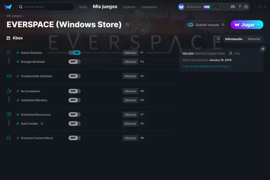 captura de pantalla de las trampas de EVERSPACE (Windows Store)