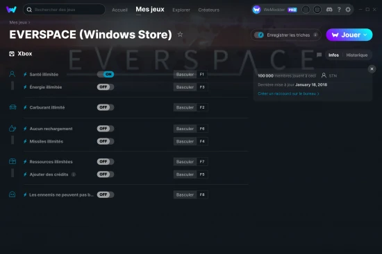 Capture d'écran de triches de EVERSPACE (Windows Store)