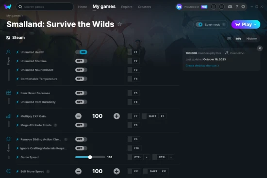 Smalland: Survive the Wilds cheats screenshot