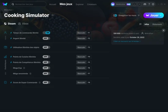 Capture d'écran de triches de Cooking Simulator