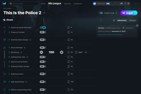 captura de pantalla de las trampas de This Is the Police 2