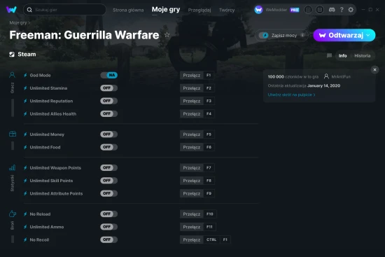 cheaty Freeman: Guerrilla Warfare zrzut ekranu