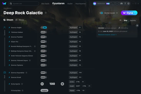 Deep Rock Galactic hilelerin ekran görüntüsü