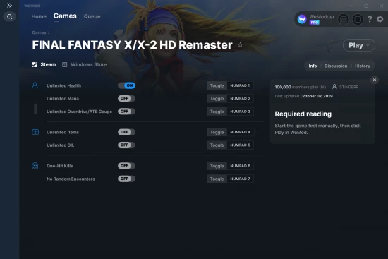 FINAL FANTASY X/X-2 HD Remaster cheats screenshot