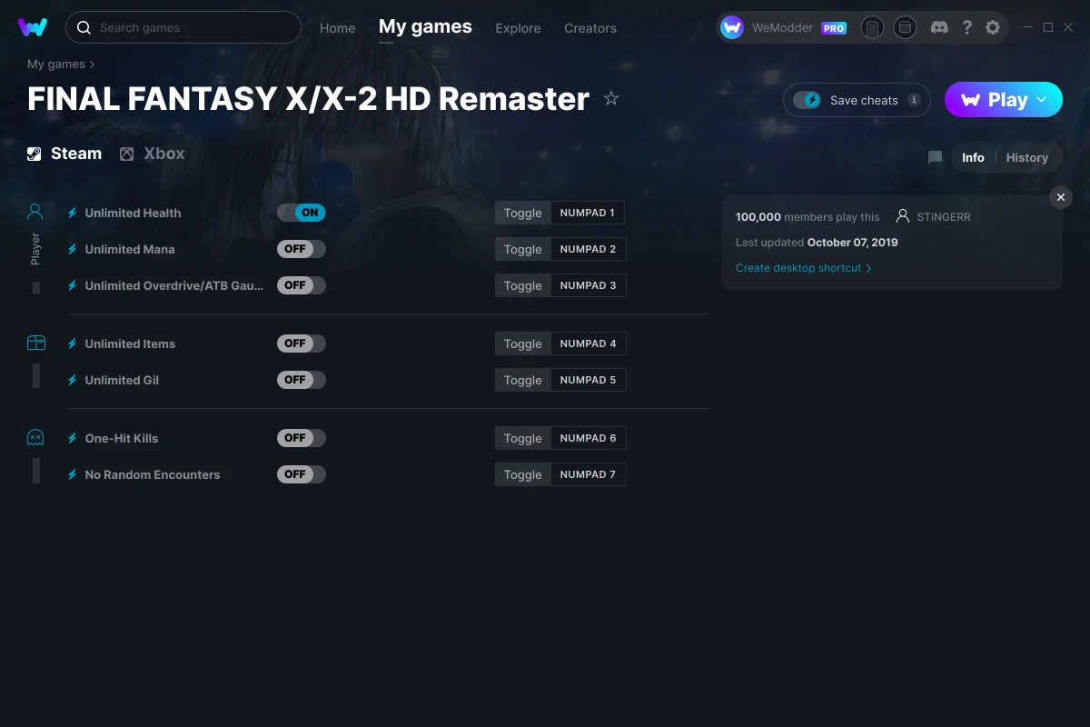 FINAL FANTASY X/X-2 HD Remaster cheats screenshot