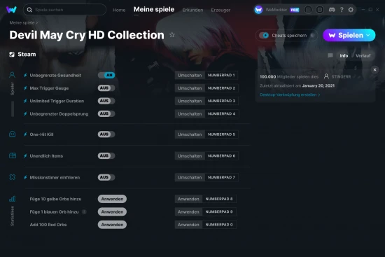 Devil May Cry HD Collection Cheats Screenshot