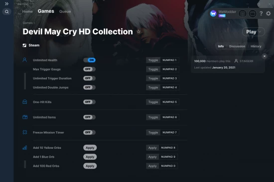 Devil May Cry HD Collection cheats screenshot