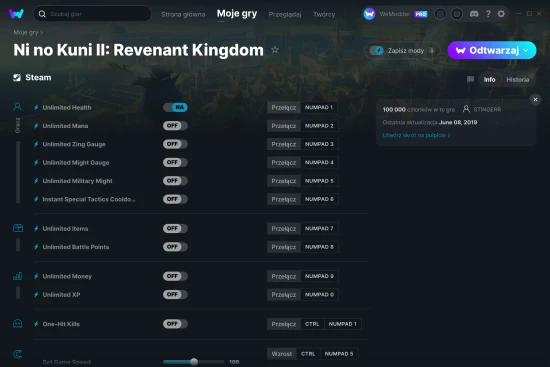 cheaty Ni no Kuni II: Revenant Kingdom zrzut ekranu
