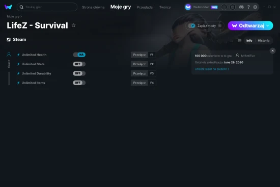 cheaty LifeZ - Survival zrzut ekranu