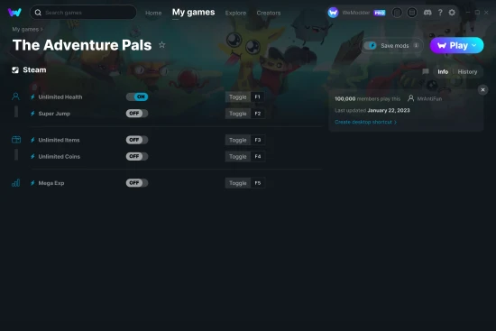 The Adventure Pals cheats screenshot