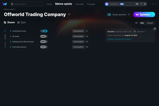 Offworld Trading Company Cheats Screenshot