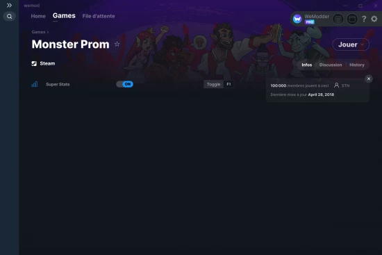 Capture d'écran de triches de Monster Prom
