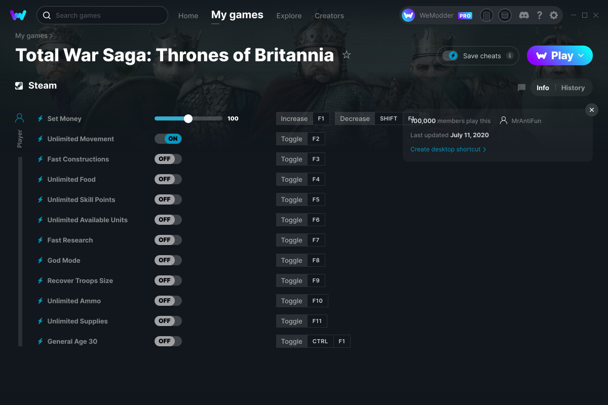 Total War Saga: Thrones of Britannia Cheats and Trainer for Steam ...