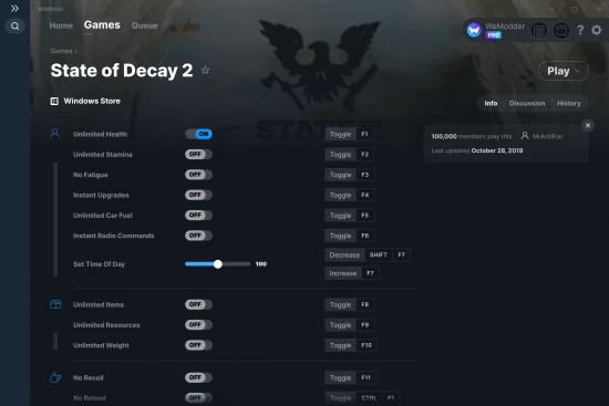 State of Decay 2 cheats screenshot