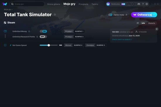 cheaty Total Tank Simulator zrzut ekranu