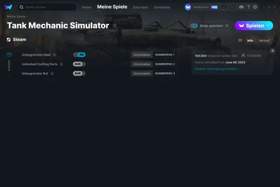 Tank Mechanic Simulator Cheats Screenshot