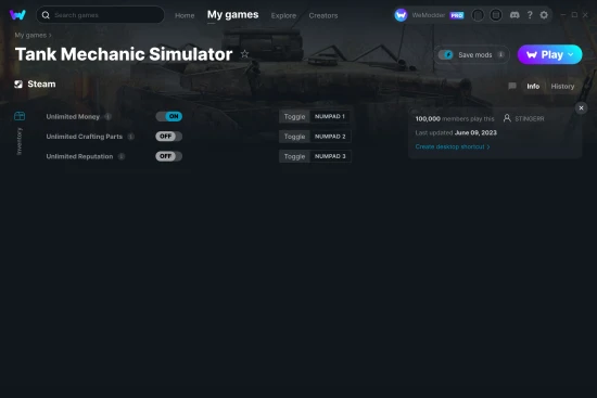 Tank Mechanic Simulator cheats screenshot